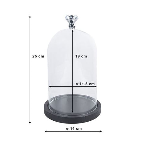 Clayre eef 6gl2544 klokkeglas gennemsigtig 14x25 cm