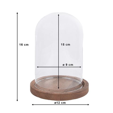 Clayre eef 6gl1944 klokkeglas gennemsigtig 12x16 cm