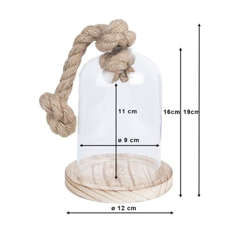 Clayre eef 6gl2220 klokkeglas gennemsigtig 12x19 cm