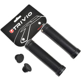 Trivio - cykelhåndtag ribbet greb sort + lock-on sort