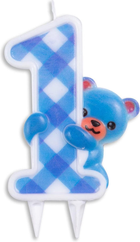 Wefiesta første fødselsdagskage candle boy 9,7 cm voksblå
