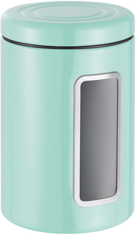 Wesco classic line opbevaringsbeholder med vindue | 2 liter | metal - mynte | opbevaringskrukke