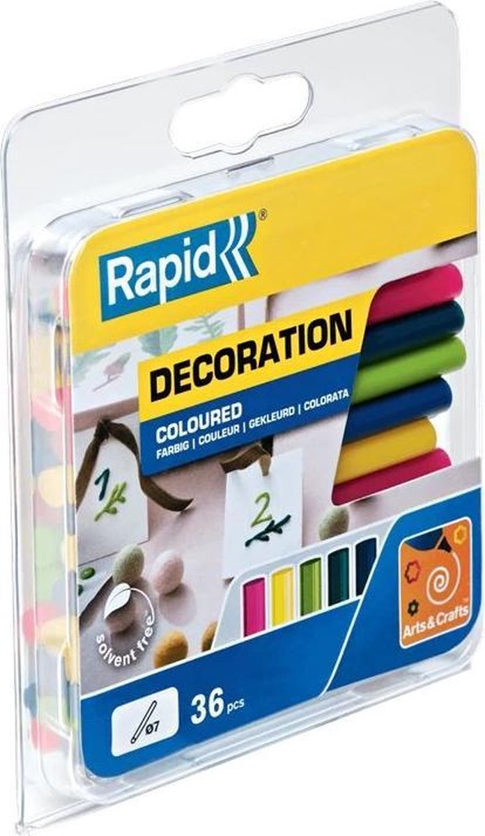 Rapid 5001426 limstifter - moderne farvet - 7x94 mm (36 stk)