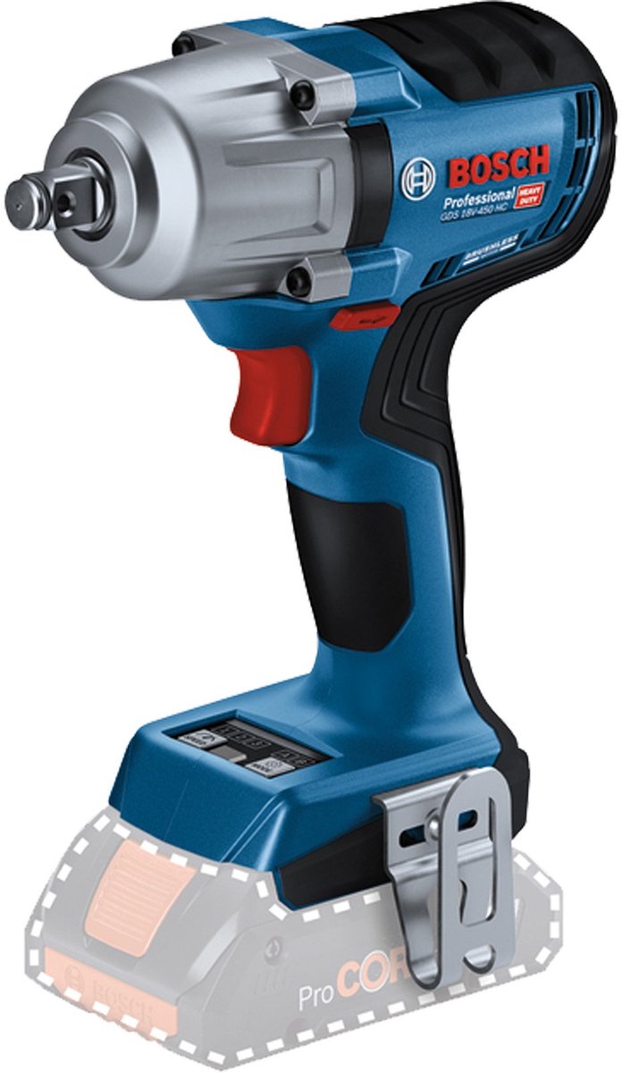 Bosch blå bosch professional gds 18v-450 hc akku slagnøgle 450nm 1 2 friktionsring 18v basiskrop - 06019k4000