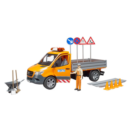 Bruder Mercedes-Benz Sprinter vejbygning + figur og tilbehør