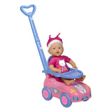 Dolly babydukke med gåbil - 37cm