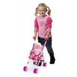 Babydukke med buggy - 35 cm