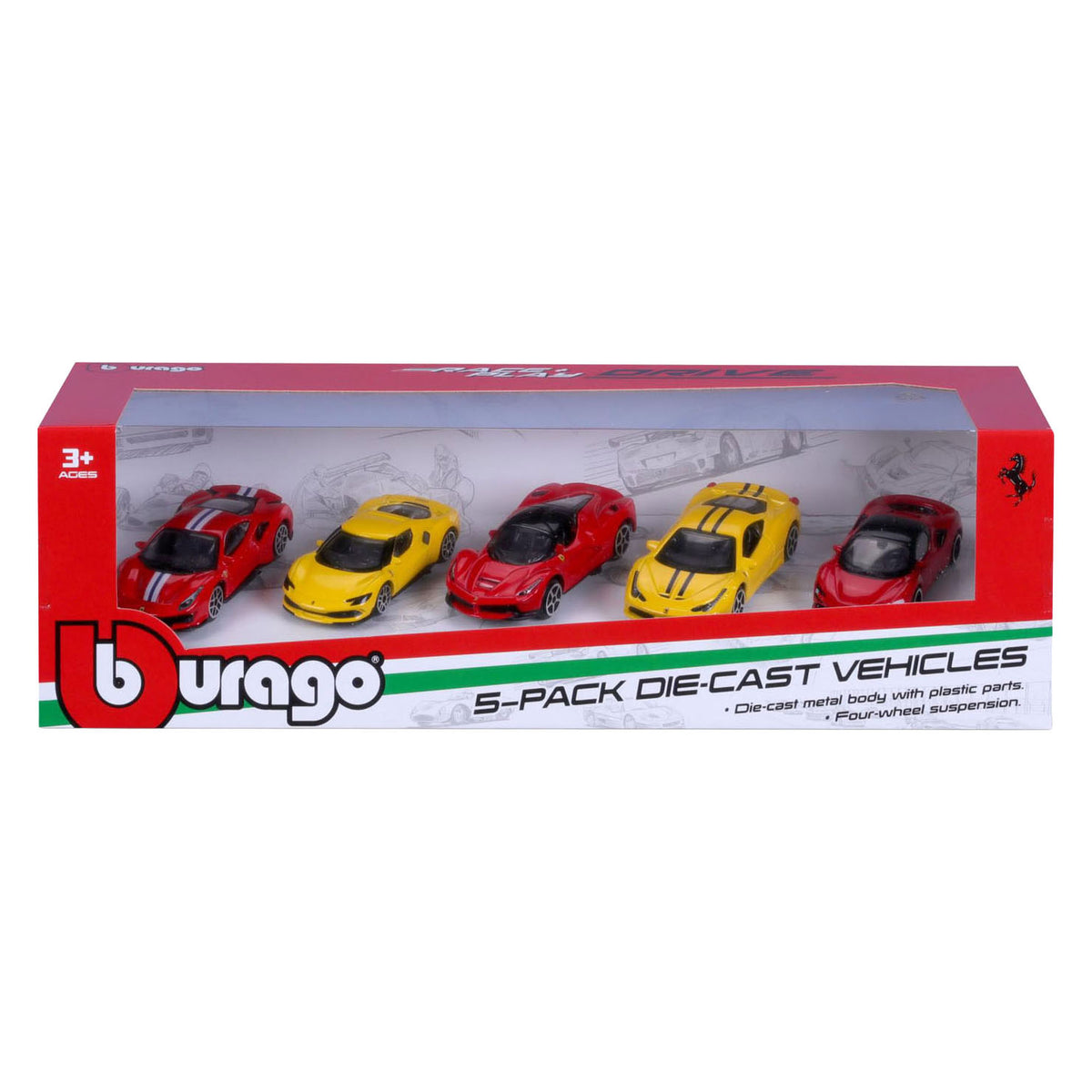Burago ferrari trykstøbte biler 1:64 - 5 stk.