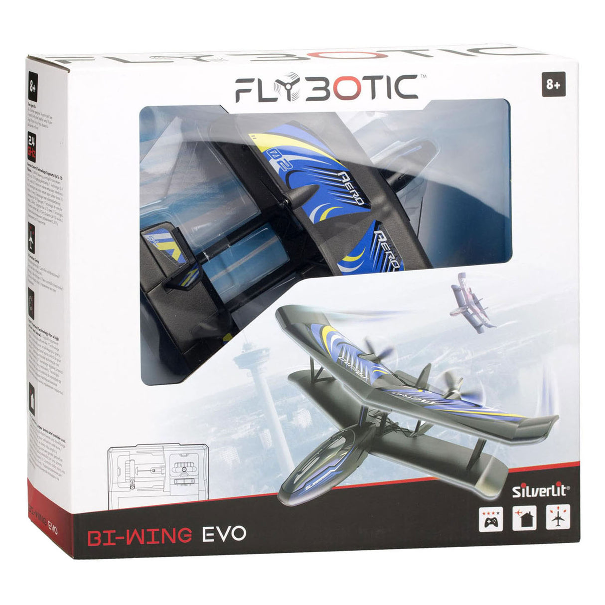 Sølvbelyst rc plane b-wing evo blå