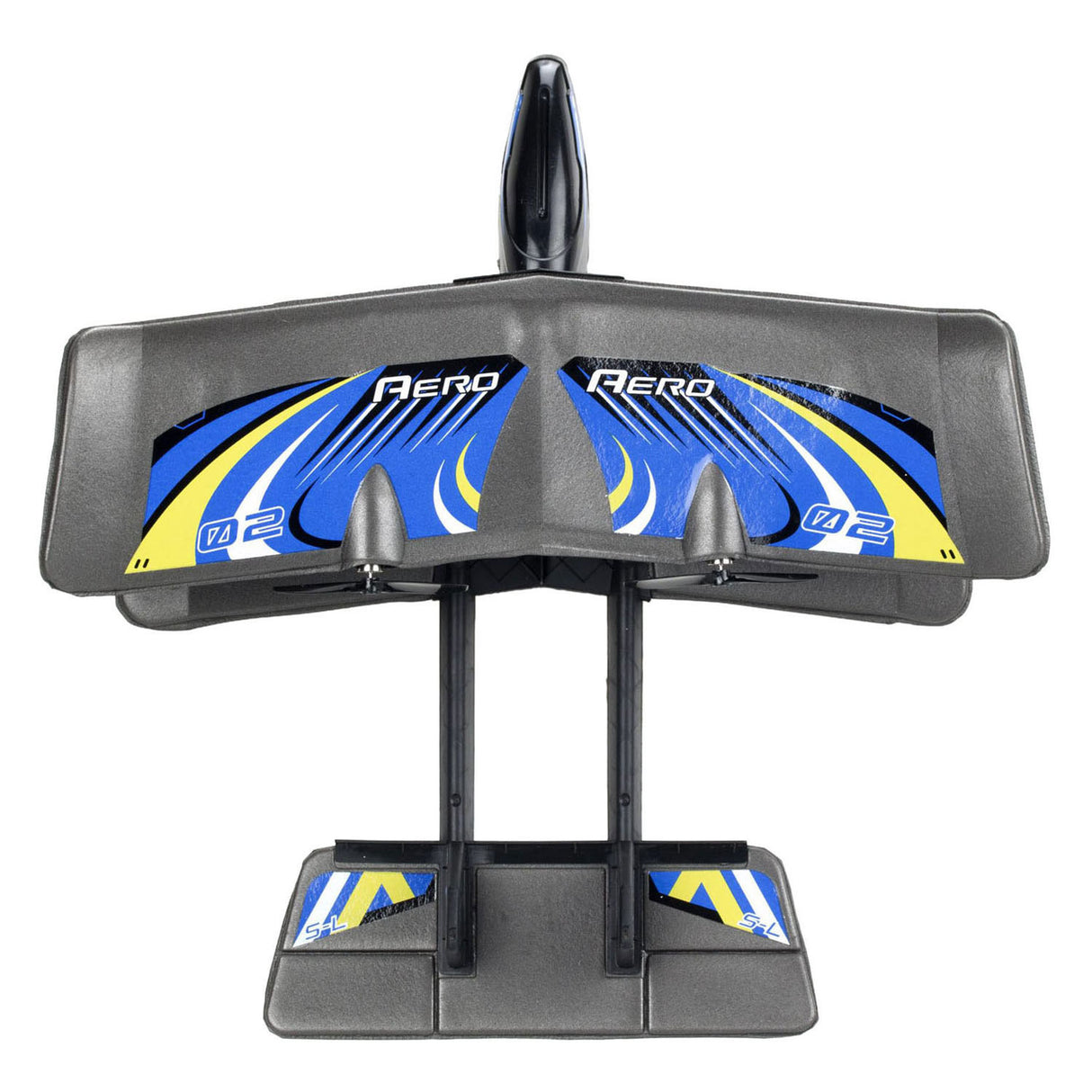 Sølvbelyst rc plane b-wing evo blå