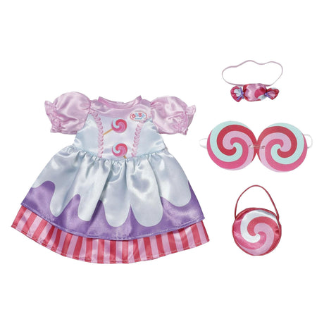 Baby born dukke outfit farverig slikkjole 43cm dukketøj. m
