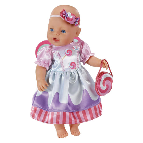 Baby born poppenoutfit kleurrijk snoepjurk 43cm poppenkleding. m