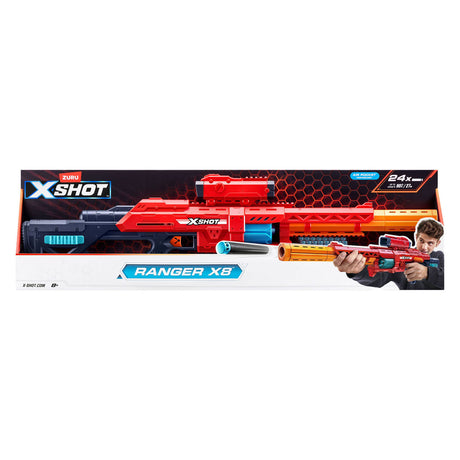 Xshot zuru x-shot excel red range x8 blaster med 24 pile