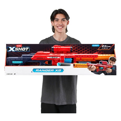 Xshot zuru x-shot excel red range x8 blaster med 24 pile