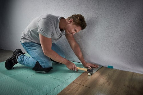 Wolfcraft - laminat læggesæt - komplet sæt læggelaminat - laminat PVC - trækstang - pladevat - justerkiler - 6975000
