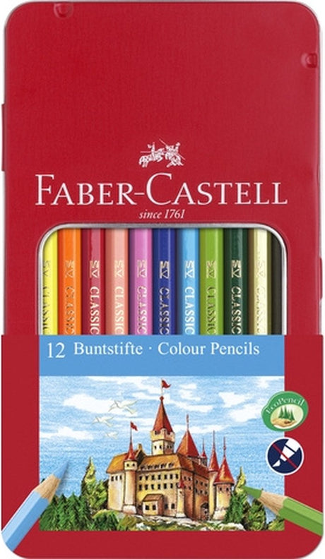 Faber-castell farveblyanter - slot - dåse 12 stykker - fc-115801