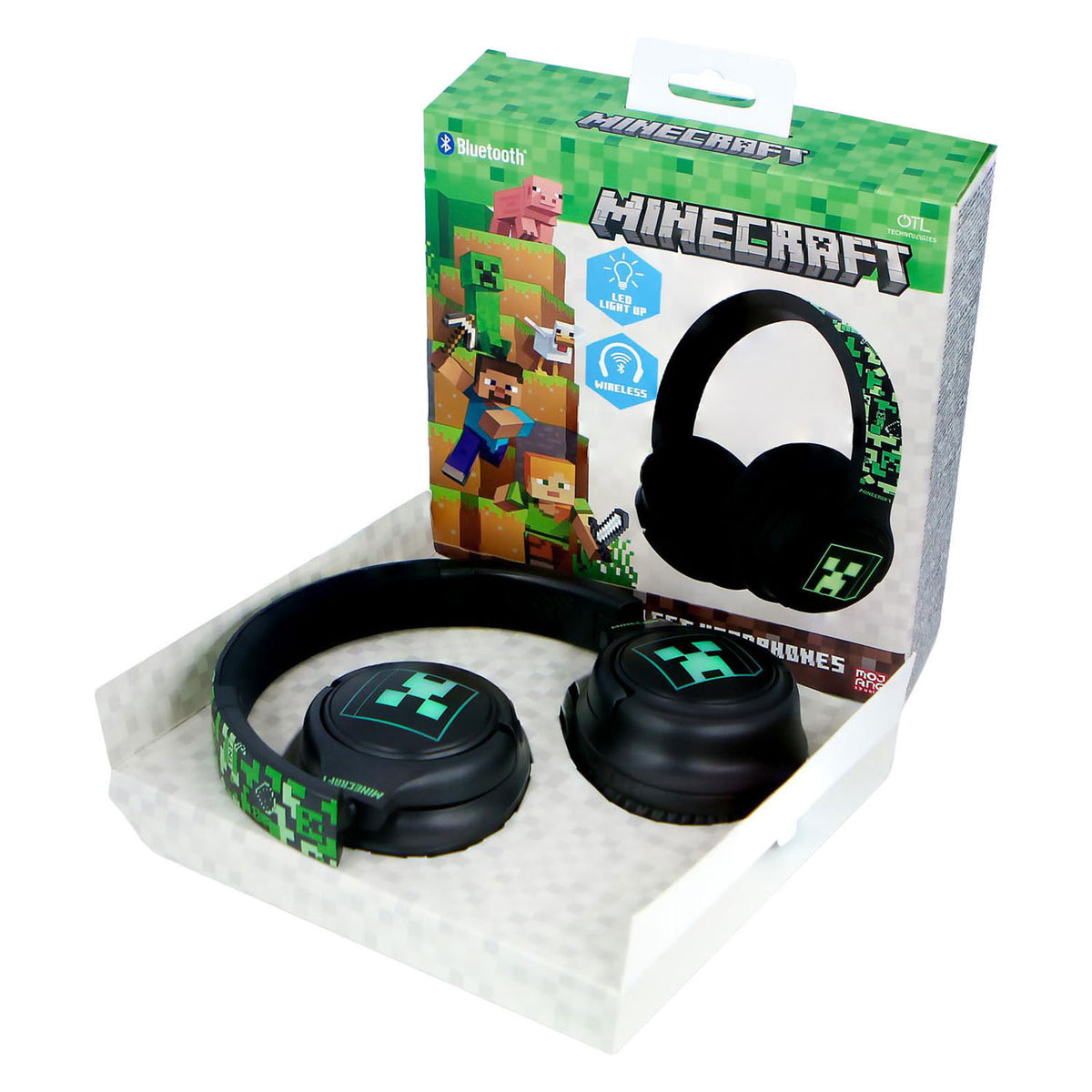 Minecraft bluetooth-hovedtelefoner lyser op