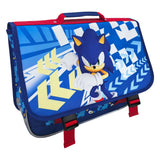Sonic skoletaske med 2 rum og frontlomme