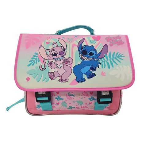 Disney stitch love schooltas met 2 compartimenten met voorvak