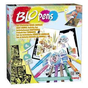 Blopens håndværkssæt babydyr med 8 blæsepenne