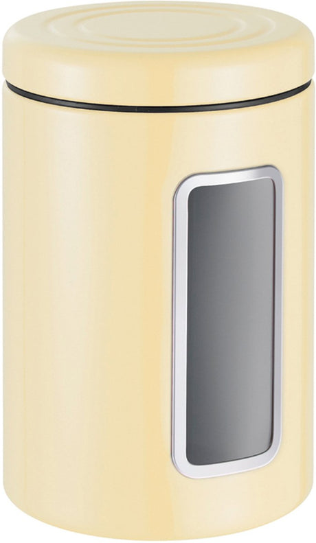 Wesco classic line opbevaringsbeholder med vindue | 2 liter | metal - mandel | opbevaringskrukke