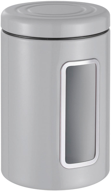 Wesco classic line voorraadbus met venster | 2 liter | metaal - grijs | voorraadpot
