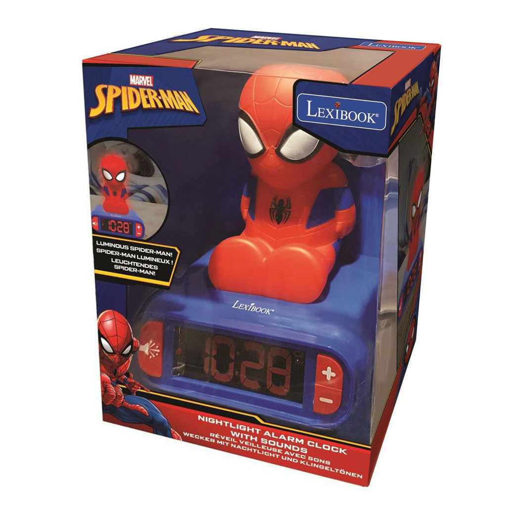 Lexibook vækkeur med natlys 3d design spiderman og lydeffekter