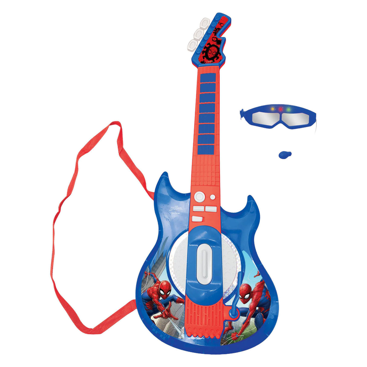 Lexibook spider-man elektronisk lysguitar med mikrofon i brilleform