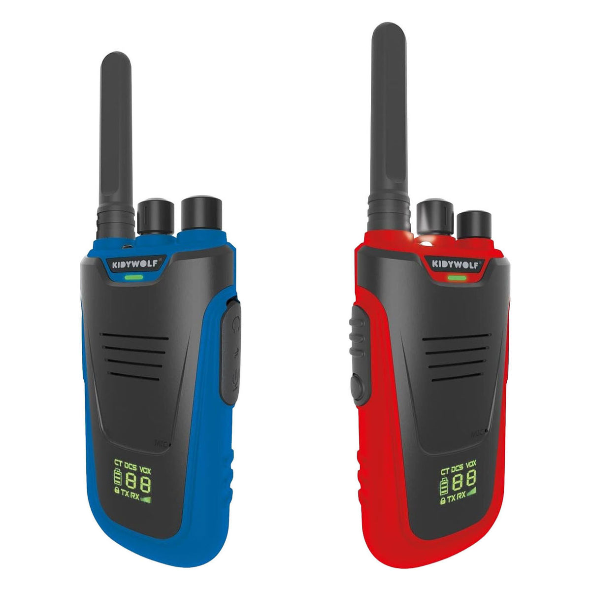 Kidywolf kidytalk walkie talkies blå rød