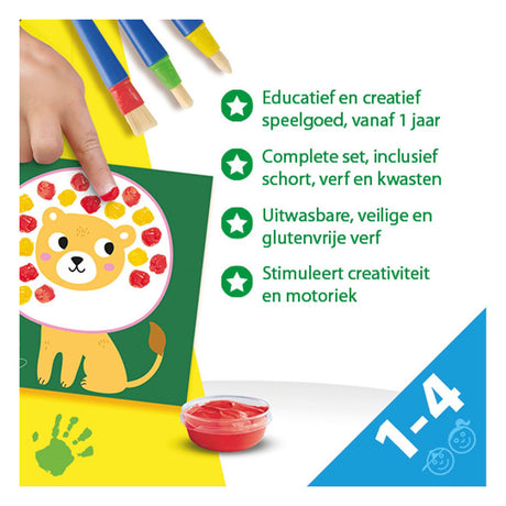 Ses creative - min første fingermaleri-kreation - mega håndværkssæt til børn fra 1 år - inklusive maling og farvekort - perfekt til små kunstnere