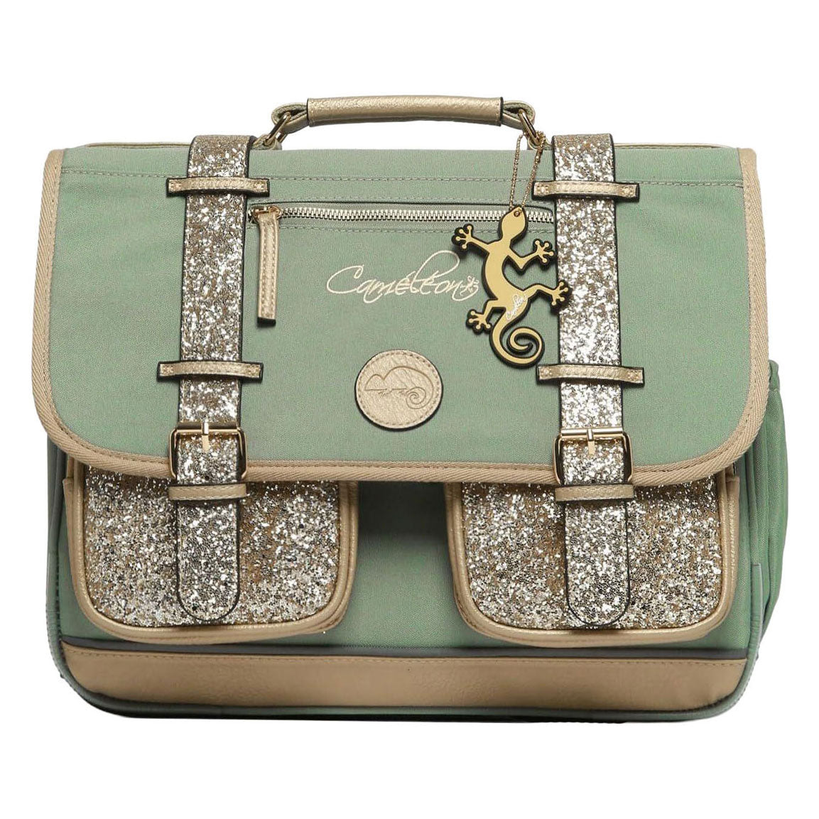 Caméléon skoletaske glossy grøn - 38 cm