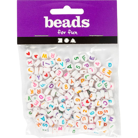 Creativ virksomhed https: www.cchobby.nl letterbeads-size-7-mm-holesize-1-2-mm-approx-200-piece-white-25-gr-1-box-699070
