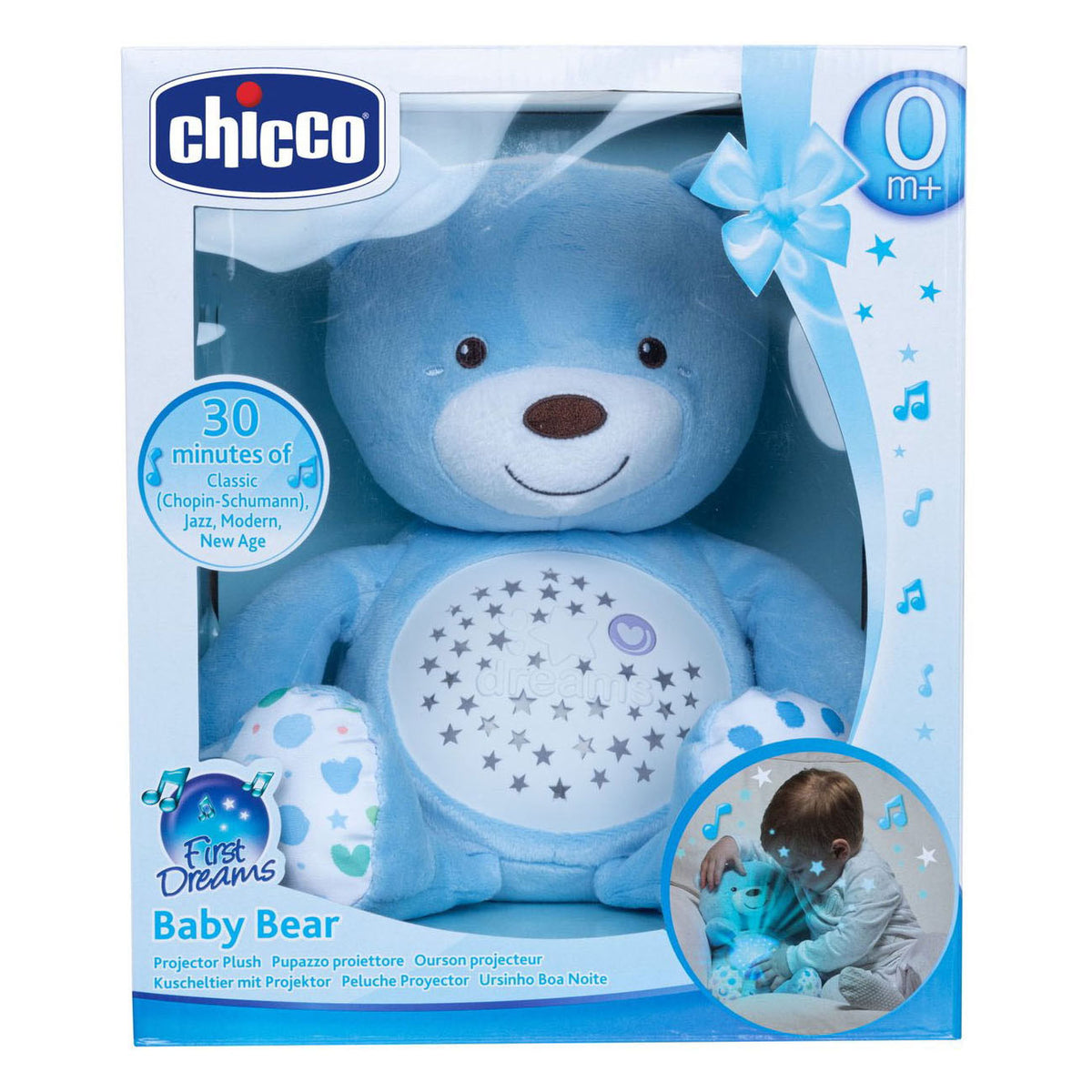 Chicco kramme-projektor baby bear first dreams blue