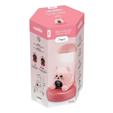 Bigben hibuddies hibuddies natlampe vækkeur med lydeffekter til børn - sol katten - søvntræner