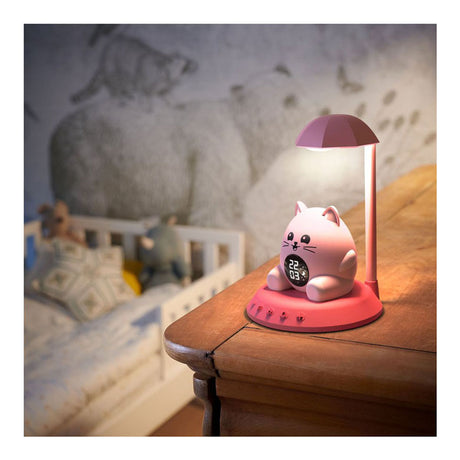 Bigben hibuddies hibuddies natlampe vækkeur med lydeffekter til børn - sol katten - søvntræner