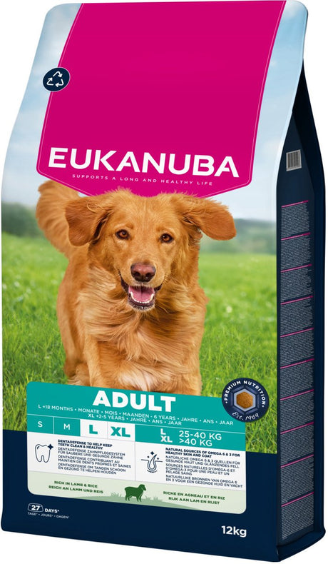 Eukanuba voksen stor bred lammeris - hundefoder - 12 kg
