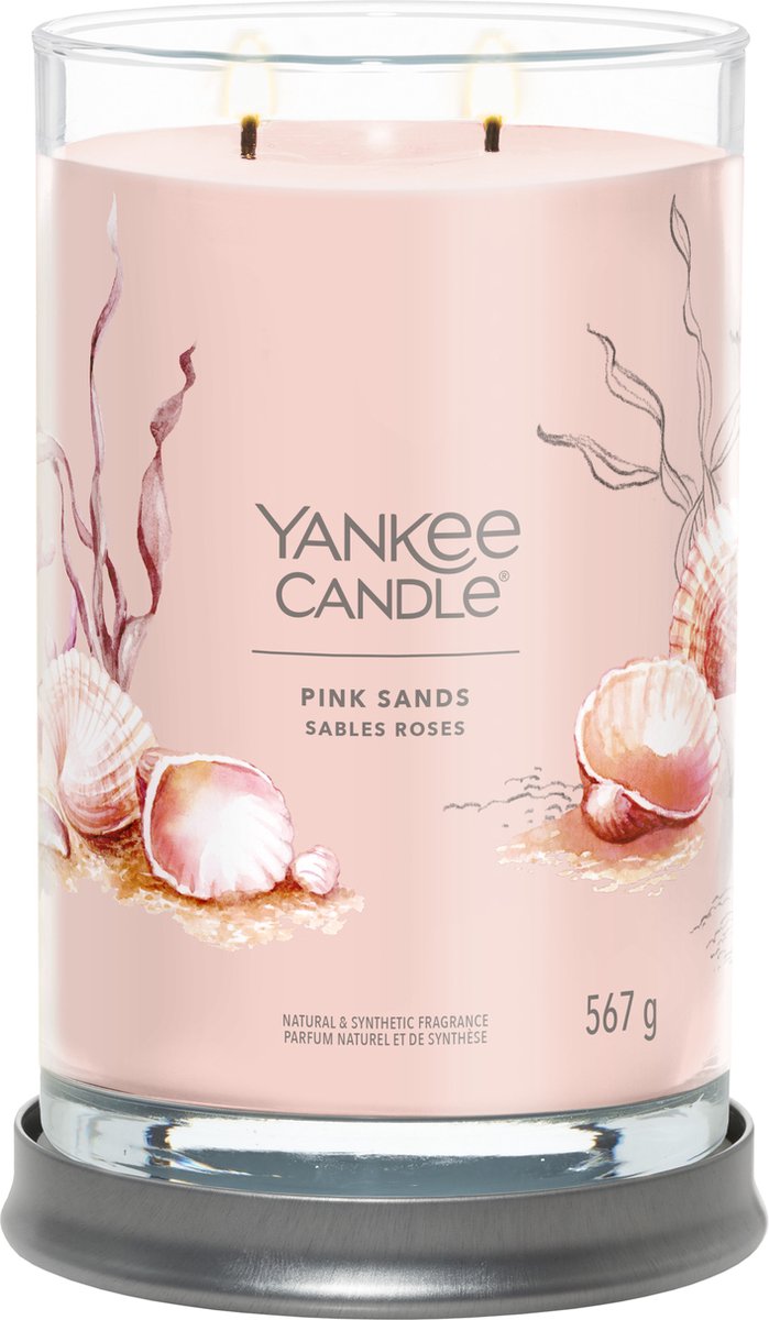 Yankee lys - pink sands stort tumbler duftlys - 100 brændende timer - to væge