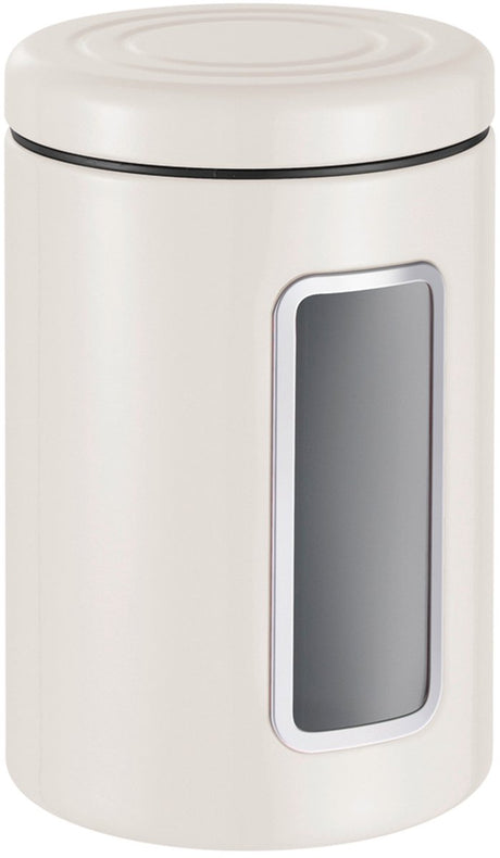Wesco classic line opbevaringsbeholder med vindue | 2 liter | metal - mat sand | opbevaringskrukke