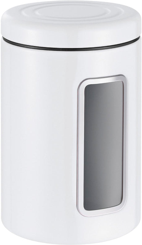 Wesco classic line opbevaringsbeholder med vindue | 2 liter | metal - hvid | opbevaringskrukke