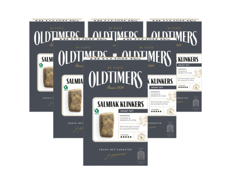 Veteranbiler salmiak klinker sort og hvid (6x 185gr)