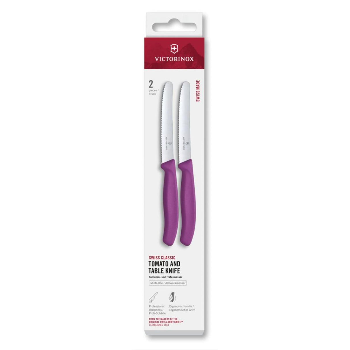Victorinox tomat bordkniv 2 stk lilla takket