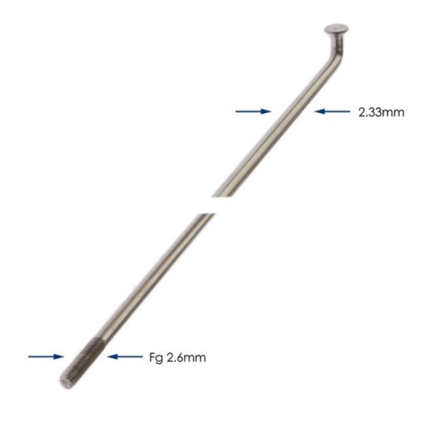 Buzaglo eger 286-13 alpina raggi ø2.33mm fg 2.6 - rustfrit stål (144 styk)