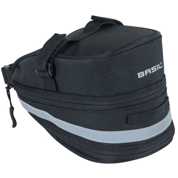 Basil Mada Saddle Bag - Compact, Black, 1L, Velcro, Cykeltilbehør