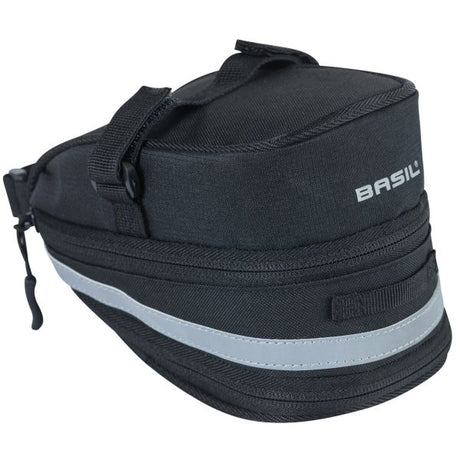 Basil Mada Saddle Bag - Compact, Black, 1L, Velcro, Cykeltilbehør
