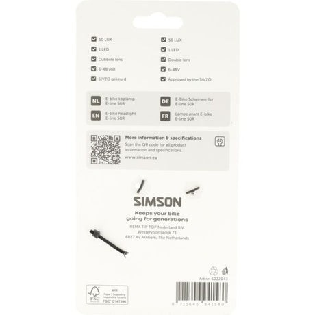 Rema tip top nederland b.v. simson koplamp aurora e-line 50r