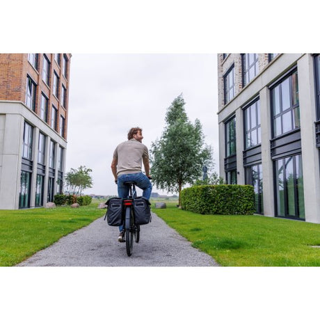 Burgers - new looxs new looxs ® leeds double mik 2.0 - dubbele fietstas – past op mik bagagedragers – gerecycled materiaal - geschikt voor elektrische fietsen – 38 liter - zwart