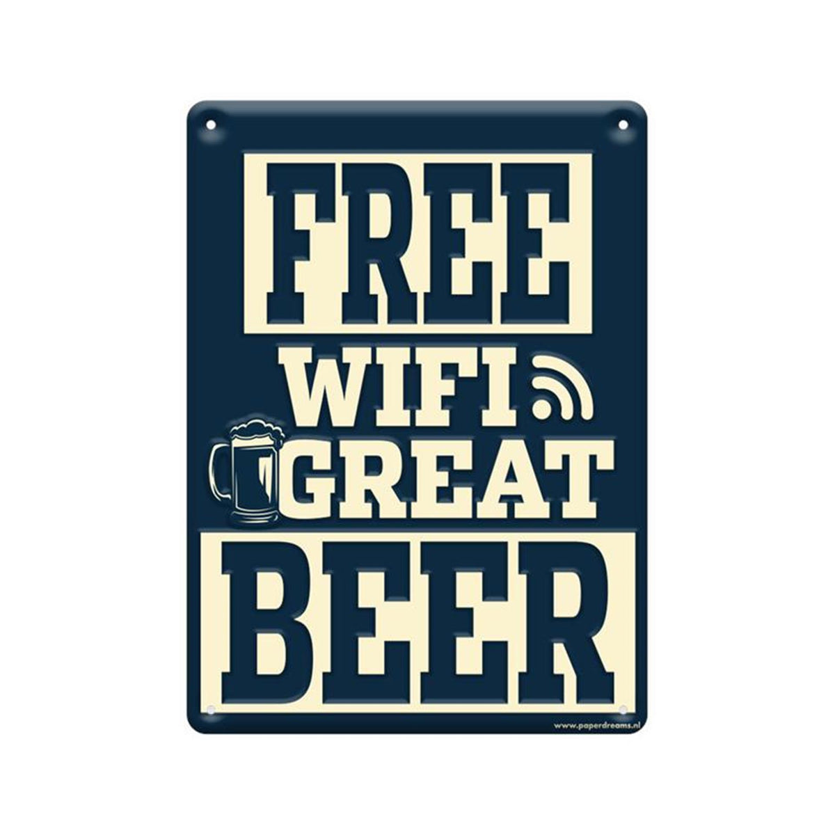 Paperdreams metal teksttavle 22x16,5cm - gratis WiFi