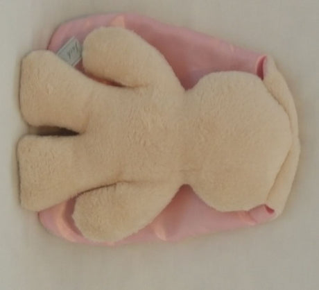 Snuggle bunny beige med lyserøde ører. 26 cm