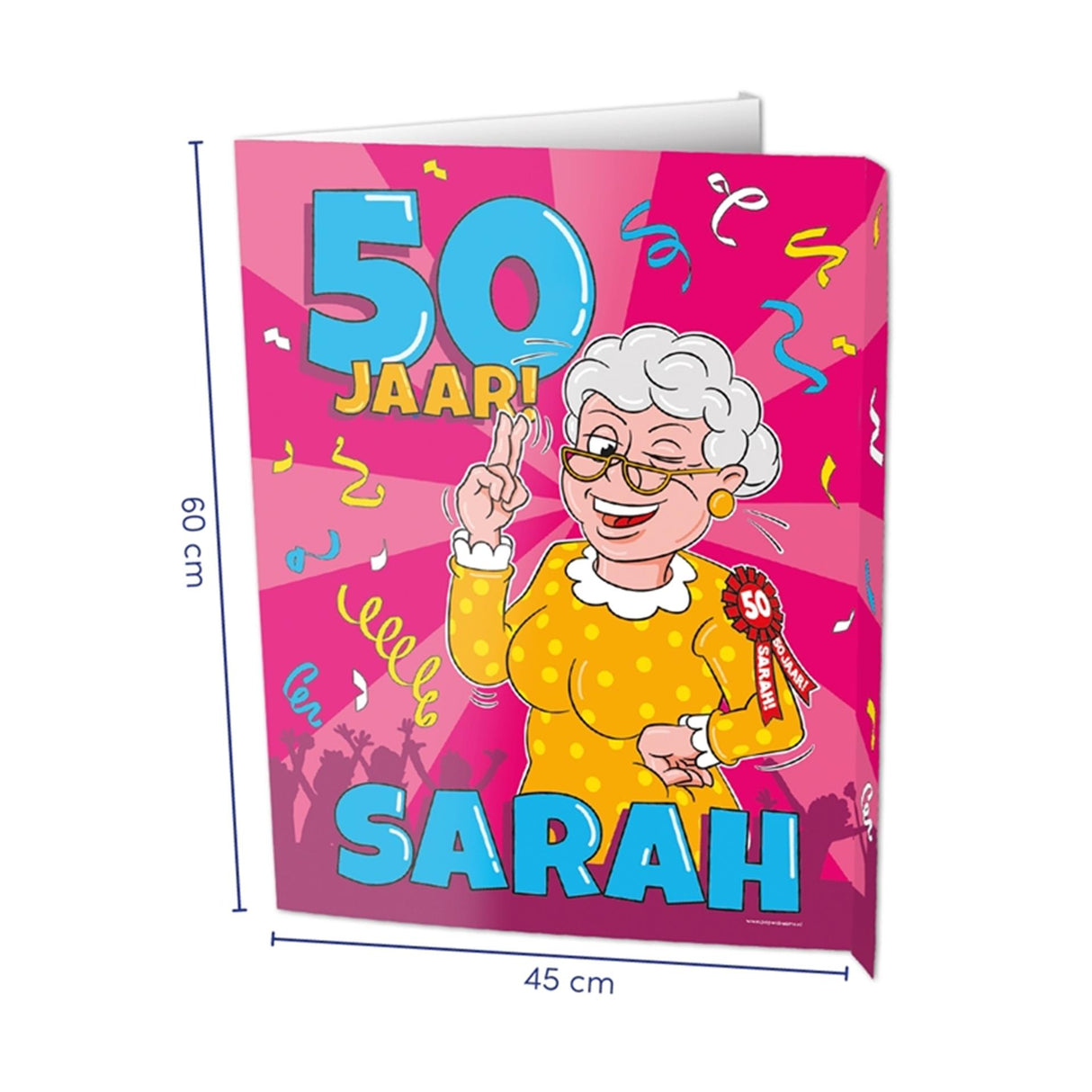 Paperdreams vinduesskilte - sarah 50 år 60x45cm