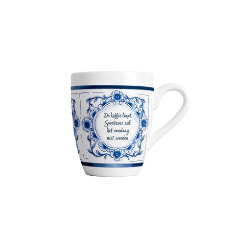 Paperdreams delfts blauwe mok - koffie loopt - keramiek 440ml